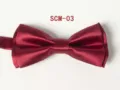 Burgundy satin bow tie close up detail, double layer formal wear necktie accessory - Burgundy