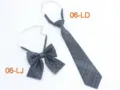 Grey plaid JK uniform tie and bow tie set, Japanese college style student accessories. - Size 6