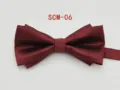 Burgundy double-layer men's bow tie for formal business wedding suits and groomsmen. - Burgundy Twill