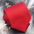 Red men jacquard tie wedding groom best man formal business necktie classic 8cm width style - Red (HCD-04)