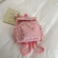 Sac à dos rose à pois avec nœud et cordon, joli cartable décontracté pour les femmes. - Sans Pendentif / Rose