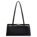 Elegante bolso de hombro estructurado negro bolso baguette vintage con cierre de metal elegante. - 28061# Negro