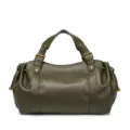 2025 Nuevo Gran Capacidad Cuero Suave Plisado Mujer Bolso De Mano Vintage Tote - Verde