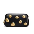 Bolso de mano negro con tachuelas de guijarros dorados, elegante bolso para damas. - 19.5x5x10.5cm / 2506# Negro