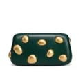 Dark green leather crossbody clutch bag with gold pebble studs for women 2025 new - 19.5x5x10.5cm / 2506# Green