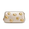 Niche design gold clutch bag with metallic pebble studs, stylish champagne shoulder bag variant. - 19.5x5x10.5cm / 2506# Gold