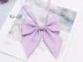 Korean style college student JK bow tie, light purple shiny oversized sharp bow collar. - Light Purple