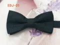 Black textured double layer children bow tie stylish polyester pet accessory for daily wear. - EDJ-01 Black