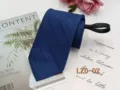 Men's business striped zipper necktie, easy to wear lazy tie for daily office work. - Blue Striped (LZD-02)