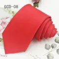 Solid red necktie for men formal business wedding wear high density fabric classic tie - True Red