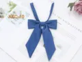 Dark Blue Twill JK Uniform Bow Tie Sailor Suit Geometric Necktie Fashion Accessory - Dark Blue