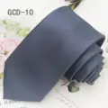 Dark grey solid necktie for men, classic business suit tie, elegant formal wear accessory. - Dark Blue Grey