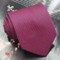 Men's Red Blue Woven Jacquard Necktie Classic Wedding Business Suit Formal Tie 8cm - Red with Blue Plaid (HCD-11)