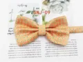 Orange polka dot bow tie for men, classic wedding groom formal polyester neckwear. - SNJ-09