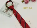 Classic red and navy striped zipper tie, unisex narrow college style lazy tie for daily wear. - 007-LD (Red and Blue Stripe)
