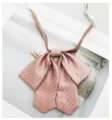 Pink polka dot JK bow tie for women, sweet Japanese college style uniform collar accessory. - Cherry Pink