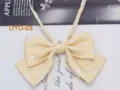 Light yellow polka dot double bow tie detail, perfect for JK uniforms and daily wear. - DYD-03
