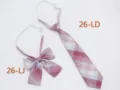 Japanese JK uniform plaid necktie and bow set, cute pre-tied collar accessories for women. - No. 26