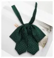 Dark green polka dot JK uniform bow tie, Japanese college style sweet accessory for girls. - Dark Green
