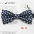 Men's Classic Houndstooth Jacquard Bow Tie Business Casual Polyester Neckwear - L02J-18