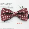 Red white houndstooth jacquard bow tie men business casual formal wedding suit accessory - L02J-19