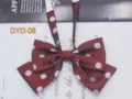 Burgundy polka dot bow tie double layer JK uniform collar flower cute student fashion accessory - DYD-08