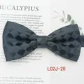 Men's jacquard bow tie, stylish checkered pattern, business casual neckwear for formal events. - L02J-20