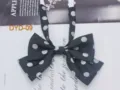 Korean style black polka dot bow tie JK uniform student double layer bow tie accessory - DYD-09