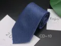 Detailed view of the blue striped men's business necktie showing jacquard texture. - CD-10