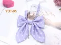 Detailed closeup of the purple polka dot bow tie, featuring cute sweet JK style. - Light Purple