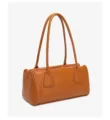 Bolso de hombro retro de cuero PU marrón detalle, diseño minimalista, bolso casual. - 32*17*15cm / Marrón