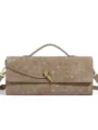 Chic bolso de hombro baguette de piel tejida con elegante nudo de metal para mujer. - 31x4x15cm / Verde Pino
