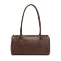 Dark brown leather shoulder bag, retro underarm handbag for women, casual commuter daily use. - Coffee
