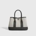 Pequeno bolso tote de lona en contraste elegante bolso de mano casual de mujer nuevo 2025 - Gris Nube