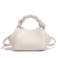 Bolso bandolera asa trenzada beis elegante bolso de mano de piel sintética concha - 20x15x8cm / Beige Gris