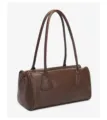 Stijlvolle retro bruine schoudertas met lange dubbele hengsels voor dames dagelijks. - 32*17*15cm / Koffie