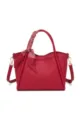 Bolso cubo rojo para mujer, elegante bolso cruzado con accesorio de bufanda pata de gallo. - Rojo