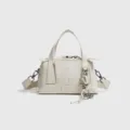 Elegante bolso bandolera Boston de cuero estilo bolos retro, bolso crema chic para uso diario. - 88139# pequeño blanco (sin adorno)