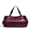 Bolso Boston burdeos bolso tote minimalista de piel sintética elegante bolso bandolera. - Burdeos