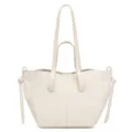 Elegante schoudertas shopper van leer voor dames, grote capaciteit minimalistisch design. - Broken Wit