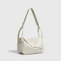 Elegante bolso de hombro de cuero blanco con diseño plegable único para mujeres. - 88123# Blanco