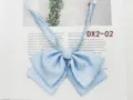 Blue white polka dot bow tie sailor JK uniform collar flower detail view cute accessory - Blue(DX2-02)