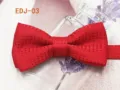 Red textured double layer bow tie for kids and pets, classic style accessory for daily wear. - EDJ-03 Red