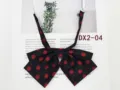 Detailed close-up of the black and red polka dot JK bow tie, showing the layered fabric texture. - Black with Red Dots(DX2-03)
