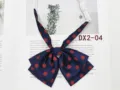 Korean style navy blue red polka dot bow tie JK uniform collar flower cute accessory - Dark Blue with Red Dots(DX2-04)