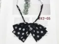 Korean style polka dot bow tie for women sailor suit JK collar flower accessory black. - Black(DX2-05)