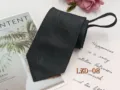 Black business zipper tie for men, easy-to-wear lazy tie with stylish pattern design. - Black Striped (LZD-08)