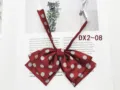Red polka dot JK bow tie detail shot, women sailor uniform necktie with double layer design. - Red with White Dots(DX2-08)