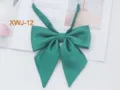 Green twill bow tie for women, classic sharp angle JK uniform bowtie accessory stylish. - Green