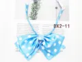 Detailed close-up of a blue and white polka dot JK uniform bow tie, cute daily style. - Blue(DX2-11)